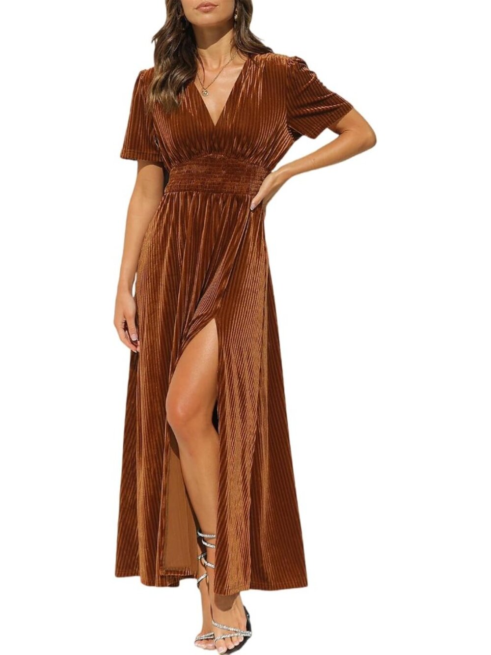Women's Velvet Maxi Dress Formal Dresses for Wedding Guest Dress